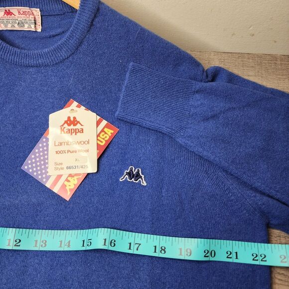 Vintage 70s Robe Di Kappa Wool Lambswool Blue Large New Deadstock - Picture 9 of 12